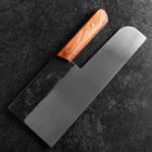 Menkiri (Noodle Knife) Blue Steel #2 Kurouchi Western Brown Handle 330mm-[Musashi]-[Japanese-Kitchen-Knives]
