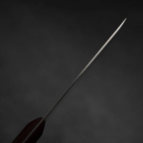 Menkiri (Noodle Knife) Blue Steel #2 Polished Red Urushi Handle 300mm (11.8”)-[Musashi]-[Japanese-Kitchen-Knives]