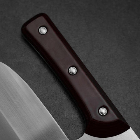 Menkiri (Noodle Knife) Blue Steel #2 Polished Red Urushi Handle 300mm (11.8”)-[Musashi]-[Japanese-Kitchen-Knives]