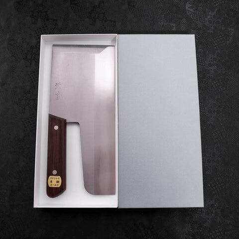 Menkiri (Noodle Knife) Molybdenum Polished Walnut Handle 300mm (11.8”)-[Musashi]-[Japanese-Kitchen-Knives]