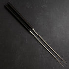 Moribashi Chopsticks Stainless Ebony Handle 180mm with Ebony Sheath and Storage Pouch (7”)-[Musashi]-[Japanese-Kitchen-Knives]