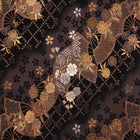 Musashi Japanese Style Kitchen Knife Roll Gold Sakura&Fan 4 Pockets Handmade-[Musashi]-[Japanese-Kitchen-Knives]