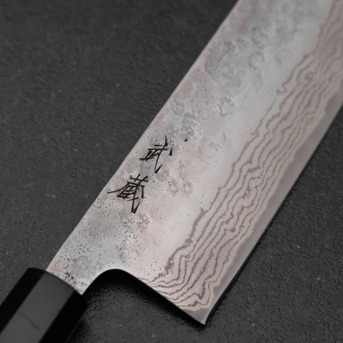 Nakiri 440C Nashiji Damascus Buffalo Bubinga Handle 165mm (6.5”)-[Musashi]-[Japanese-Kitchen-Knives]