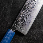 Nakiri AUS-10 Damascus Blue Urushi Handle 165mm (6.5”)-[Musashi]-[Japanese-Kitchen-Knives]
