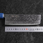 Nakiri AUS-10 Damascus Blue Urushi Handle 165mm (6.5”)-[Musashi]-[Japanese-Kitchen-Knives]