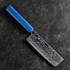 Nakiri AUS-10 Damascus Blue Urushi Handle 165mm (6.5”)-[Musashi]-[Japanese-Kitchen-Knives]