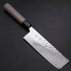 Nakiri AUS-10 Mirror Tsuchime Damascus Buffalo Magnolia Handle 165mm (6.5”)-[Musashi]-[Japanese-Kitchen-Knives]