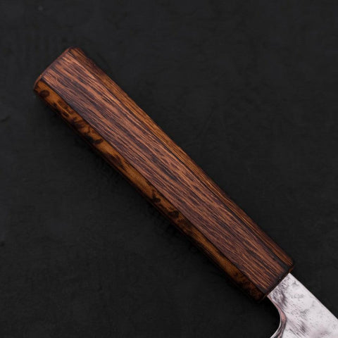 Nakiri AUS-10 Nashiji Damascus Sumi Urushi Handle 165mm (6.5”)-[Musashi]-[Japanese-Kitchen-Knives]