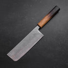Nakiri AUS-10 Polished Nashiji Damascus Yaki Urushi Handle 165mm (6.5”)-[Musashi]-[Japanese-Kitchen-Knives]