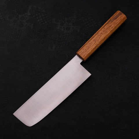 Nakiri AUS-10 Polished Oak Handle 165mm (6.5”)-[Musashi]-[Japanese-Kitchen-Knives]