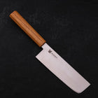 Nakiri AUS-10 Polished Oak Handle 165mm (6.5”)-[Musashi]-[Japanese-Kitchen-Knives]