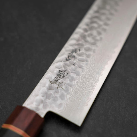 Nakiri AUS-10 Tsuchime Damascus Cherry Handle 180mm (7”)-[Musashi]-[Japanese-Kitchen-Knives]