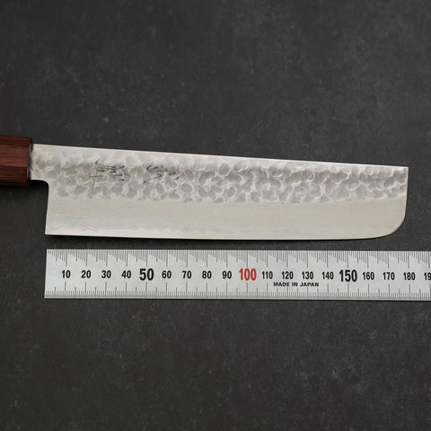 Nakiri AUS-10 Tsuchime Damascus Cherry Handle 180mm (7”)-[Musashi]-[Japanese-Kitchen-Knives]