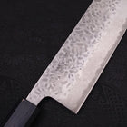 Nakiri AUS-10 Tsuchime Damascus Dark-Blue Urushi Handle 165mm (6.5”)-[Musashi]-[Japanese-Kitchen-Knives]
