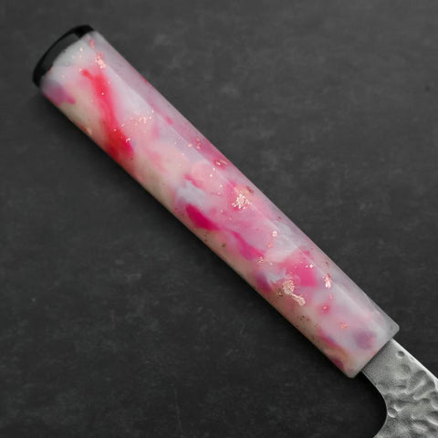 Nakiri AUS-10 Tsuchime Damascus Ocean Sakura Rose Gold Handle 165mm (6.5”)-[Musashi]-[Japanese-Kitchen-Knives]