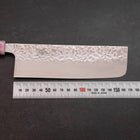 Nakiri AUS-10 Tsuchime Damascus Ocean Sakura Rose Gold Handle 165mm (6.5”)-[Musashi]-[Japanese-Kitchen-Knives]