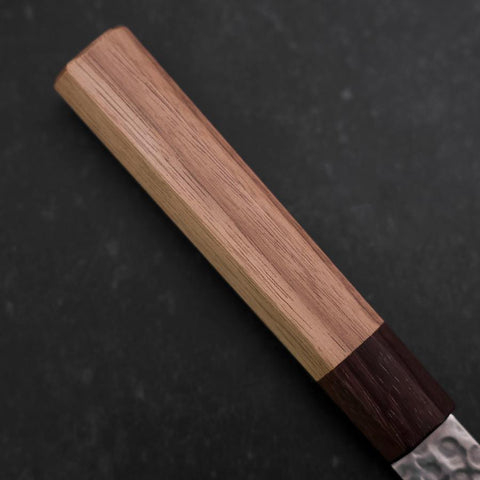 Nakiri AUS-10 Tsuchime Damascus Shitan Walnut Handle 165mm (6.5”)-[Musashi]-[Japanese-Kitchen-Knives]
