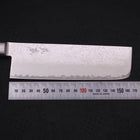 Nakiri AUS-10 Wave Damascus Western Red Handle 165mm (6.5”)-[Musashi]-[Japanese-Kitchen-Knives]