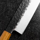 Nakiri AUS-8 Kurouchi Tsuchime Yaki Urushi Handle 170mm (6.7”)-[Musashi]-[Japanese-Kitchen-Knives]