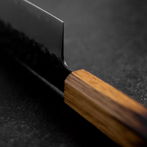Nakiri AUS-8 Kurouchi Tsuchime Yaki Urushi Handle 170mm (6.7”)-[Musashi]-[Japanese-Kitchen-Knives]