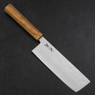 Nakiri AUS-8 Nashiji Olive Handle 165mm (6.5”)-[Musashi]-[Japanese-Kitchen-Knives]