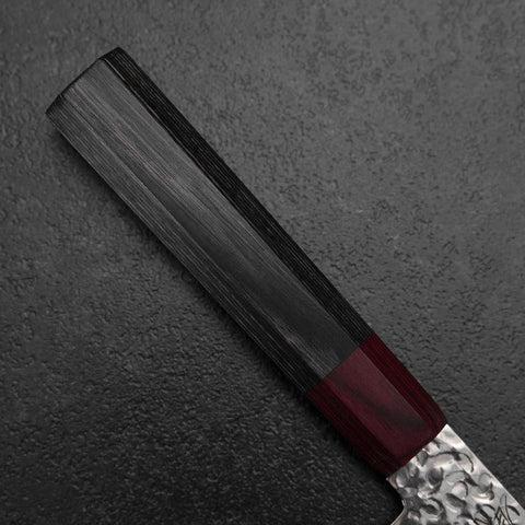 Nakiri AUS-8 Tsuchime Damascus Pakka Handle 165mm (6.5”)-[Musashi]-[Japanese-Kitchen-Knives]
