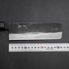 Nakiri Blue Steel #1 Kurouchi Dark Blue Urushi Handle 165mm (6.5”)-[Musashi]-[Japanese-Kitchen-Knives]