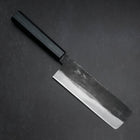 Nakiri Blue Steel #1 Kurouchi Dark Blue Urushi Handle 165mm (6.5”)-[Musashi]-[Japanese-Kitchen-Knives]