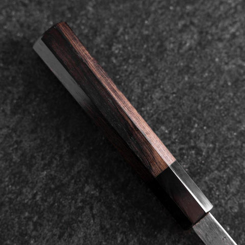 Nakiri Blue Steel #2 Kurouchi Buffalo Ebony Handle 165mm (6.5”)-[Musashi]-[Japanese-Kitchen-Knives]