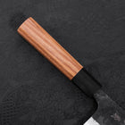 Nakiri Blue Steel #2 Kurouchi Buffalo Teak Handle 165mm (6.5”)-[Musashi]-[Japanese-Kitchen-Knives]