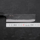 Nakiri Blue Steel #2 Kurouchi Buffalo Teak Handle 165mm (6.5”)-[Musashi]-[Japanese-Kitchen-Knives]