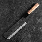Nakiri Blue Steel #2 Kurouchi Buffalo Walnut Handle 165mm (6.5”)-[Musashi]-[Japanese-Kitchen-Knives]