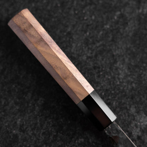 Nakiri Blue Steel #2 Kurouchi Buffalo Walnut Handle 165mm (6.5”)-[Musashi]-[Japanese-Kitchen-Knives]