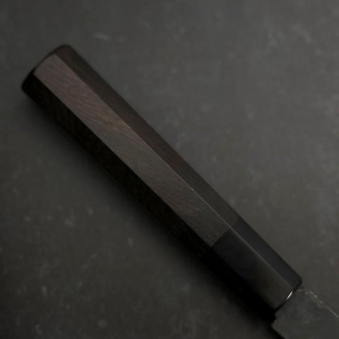 Nakiri Blue Steel #2 Kurouchi Chokin Auspicious Cloud-Sun Buffalo Ebony Handle 165mm (6.5”)-[Musashi]-[Japanese-Kitchen-Knives]