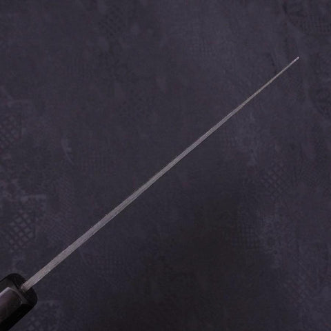 Nakiri Blue Steel #2 Kurouchi Chokin Kappa Fishing Focus Buffalo Ebony Handle 165mm (6.5”)-[Musashi]-[Japanese-Kitchen-Knives]