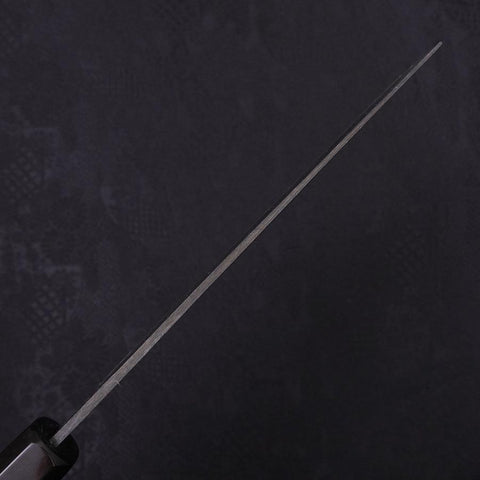 Nakiri Blue Steel #2 Kurouchi Chokin Kappa Fishing Slipping Buffalo Ebony Handle 165mm (6.5”)-[Musashi]-[Japanese-Kitchen-Knives]