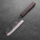 Nakiri Blue Steel #2 Kurouchi Ebony Handle 120mm (4.7”)-[Musashi]-[Japanese-Kitchen-Knives]