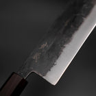 Nakiri Blue Steel #2 Kurouchi Ebony Handle 170mm (6.7”)-[Musashi]-[Japanese-Kitchen-Knives]