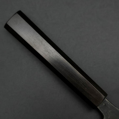 Nakiri Blue Steel #2 Kurouchi Ebony Handle 170mm (6.7”)-[Musashi]-[Japanese-Kitchen-Knives]
