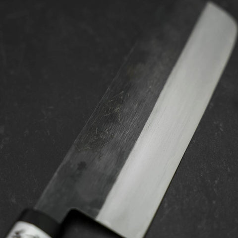 Nakiri Blue Steel #2 Kurouchi Magnolia Handle 165mm (6.5”)-[Musashi]-[Japanese-Kitchen-Knives]