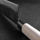 Nakiri Blue Steel #2 Kurouchi Magnolia Round Handle 165mm (6.5”)-[Musashi]-[Japanese-Kitchen-Knives]