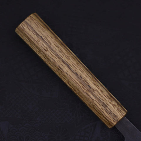 Nakiri Blue Steel #2 Kurouchi Oak Handle 165mm (6.5”)-[Musashi]-[Japanese-Kitchen-Knives]