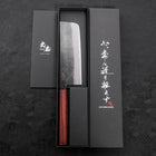 Nakiri Blue Steel #2 Kurouchi Purple Urushi Handle 165mm (6.5”)-[Musashi]-[Japanese-Kitchen-Knives]