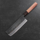 Nakiri Blue Steel #2 Kurouchi Walnut Handle 165mm (6.5”)-[Musashi]-[Japanese-Kitchen-Knives]