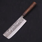 Nakiri Blue Steel #2 Nashiji Sumi Urushi Handle 165mm (6.5”)-[Musashi]-[Japanese-Kitchen-Knives]