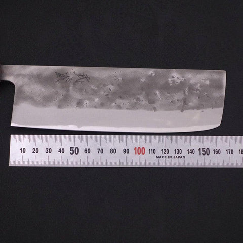 Nakiri Blue Steel #2 Nashiji Sumi Urushi Handle 165mm (6.5”)-[Musashi]-[Japanese-Kitchen-Knives]