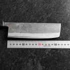 Nakiri Blue Steel #2 Stainless Clad Nashiji Black Ishime Handle 165mm (6.5”)-[Musashi]-[Japanese-Kitchen-Knives]