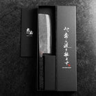 Nakiri Blue Steel #2 Stainless Clad Nashiji Black Ishime Handle 165mm (6.5”)-[Musashi]-[Japanese-Kitchen-Knives]