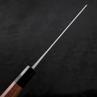 Nakiri Blue Steel #2 Stainless Clad Nashiji Buffalo Teak Handle 165mm (6.5”)-[Musashi]-[Japanese-Kitchen-Knives]