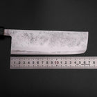 Nakiri Blue Steel #2 Stainless Clad Nashiji Dark Blue Urushi Handle 165mm (6.5”)-[Musashi]-[Japanese-Kitchen-Knives]
